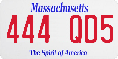 MA license plate 444QD5