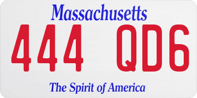 MA license plate 444QD6