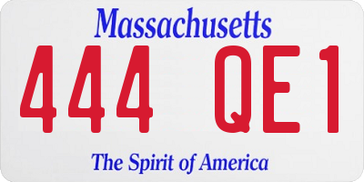 MA license plate 444QE1