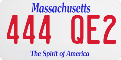 MA license plate 444QE2