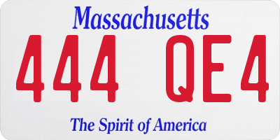 MA license plate 444QE4