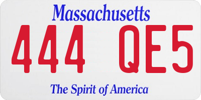 MA license plate 444QE5