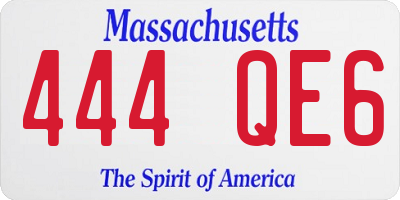 MA license plate 444QE6