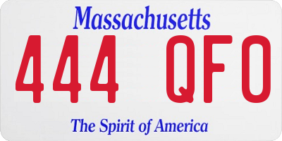 MA license plate 444QF0