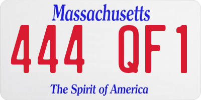 MA license plate 444QF1