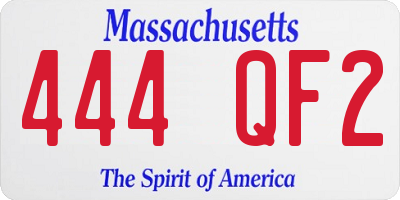 MA license plate 444QF2