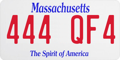 MA license plate 444QF4