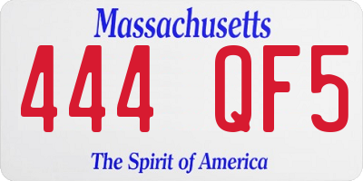 MA license plate 444QF5