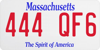 MA license plate 444QF6