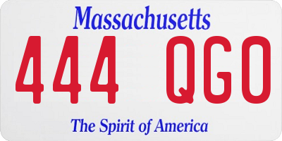 MA license plate 444QG0
