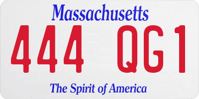 MA license plate 444QG1