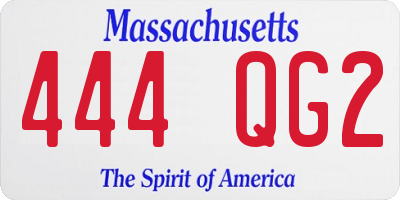 MA license plate 444QG2
