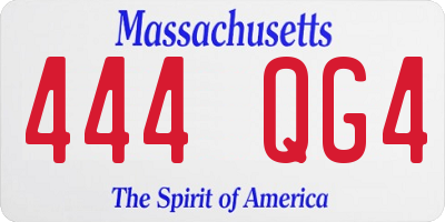 MA license plate 444QG4
