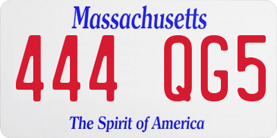 MA license plate 444QG5