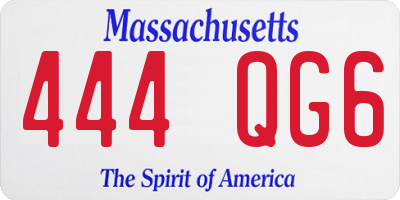 MA license plate 444QG6