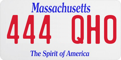 MA license plate 444QH0