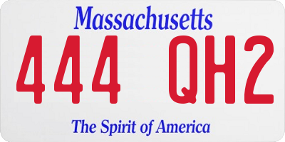 MA license plate 444QH2