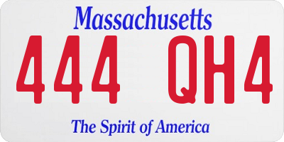 MA license plate 444QH4