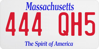 MA license plate 444QH5