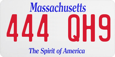 MA license plate 444QH9