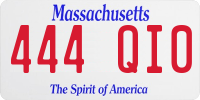 MA license plate 444QI0