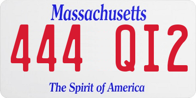 MA license plate 444QI2