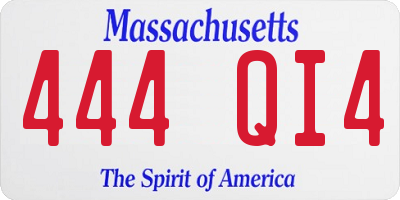 MA license plate 444QI4