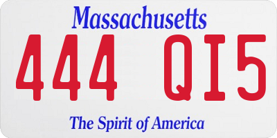 MA license plate 444QI5