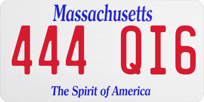 MA license plate 444QI6