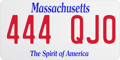MA license plate 444QJ0