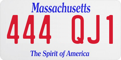 MA license plate 444QJ1