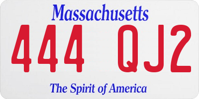 MA license plate 444QJ2