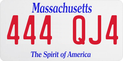 MA license plate 444QJ4