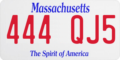MA license plate 444QJ5