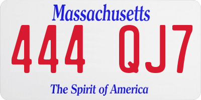 MA license plate 444QJ7