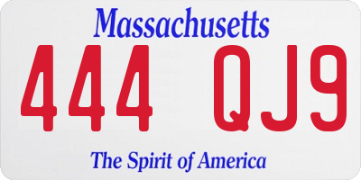 MA license plate 444QJ9