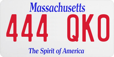 MA license plate 444QK0