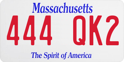 MA license plate 444QK2