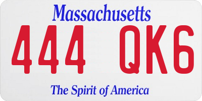 MA license plate 444QK6