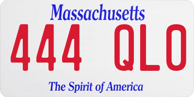 MA license plate 444QL0