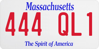 MA license plate 444QL1