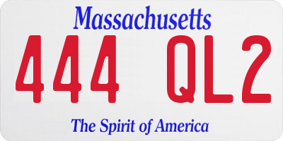 MA license plate 444QL2