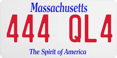 MA license plate 444QL4