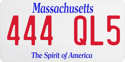 MA license plate 444QL5