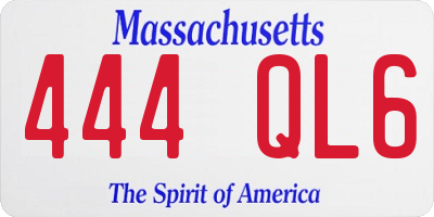 MA license plate 444QL6