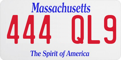 MA license plate 444QL9