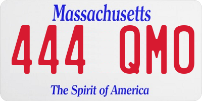MA license plate 444QM0