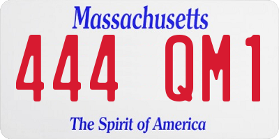 MA license plate 444QM1