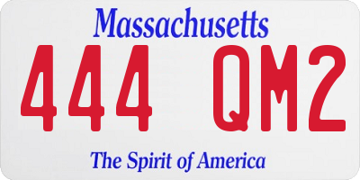 MA license plate 444QM2