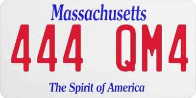 MA license plate 444QM4